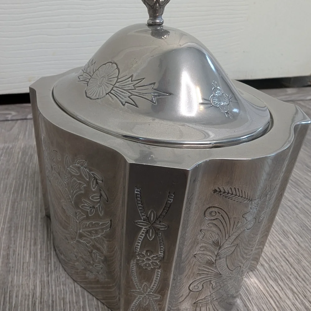 Vintage Trinket Silver Etched Box